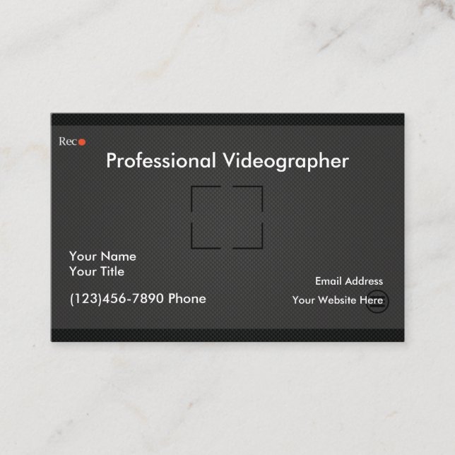 Professioneller Videograf Visitenkarte (Vorderseite)