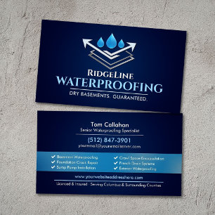 Professioneller Wasserschutz-Serviceunternehmer Visitenkarte
