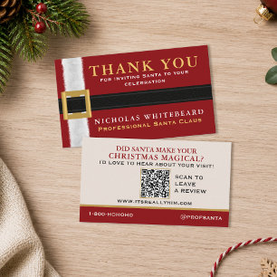 Professioneller Weihnachtsmann-Dankeschön-Review-Q Visitenkarte