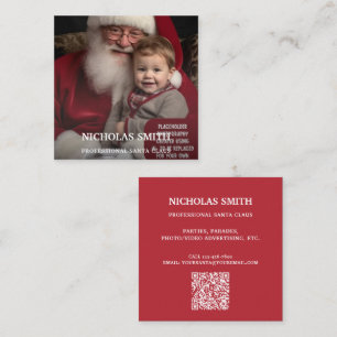 Professioneller Weihnachtsmann-QR-Code für Fotos Quadratische Visitenkarte