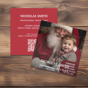 Professioneller Weihnachtsmann-QR-Code für Fotos Quadratische Visitenkarte
