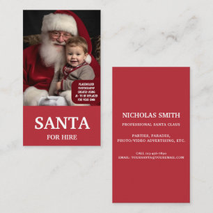 Professioneller Weihnachtsmann zum Mieten Foto Ver Visitenkarte