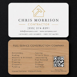 Professioneller Weißgold-Builder-QR-Code Visitenkarte
