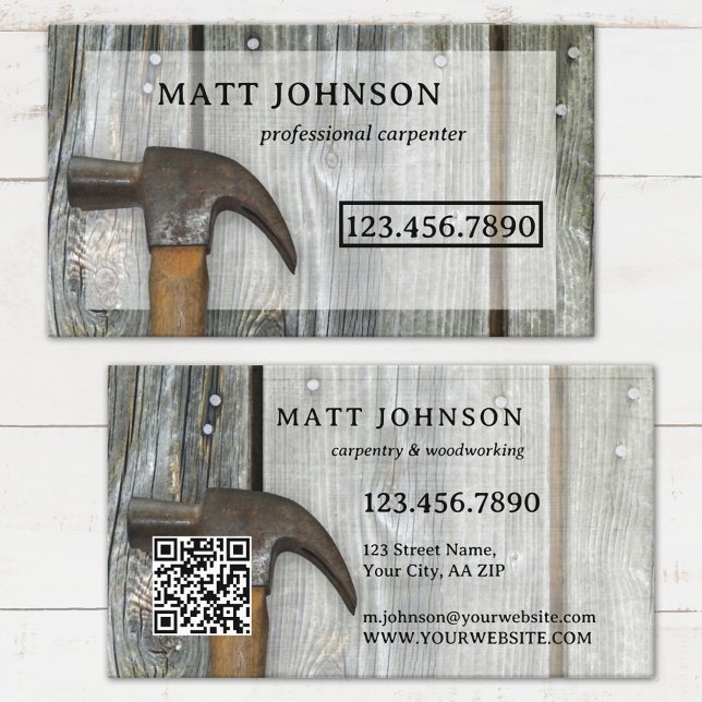 Professioneller Zimmermann Bau QR-Code Visitenkarte (Von Creator hochgeladen)