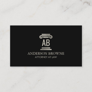 Professionelles Anwaltmonogramm Grau/Schwarz Visitenkarte