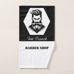 Professionelles Barbiershop Schwarz-Weiß-Barbiertu Handtuch