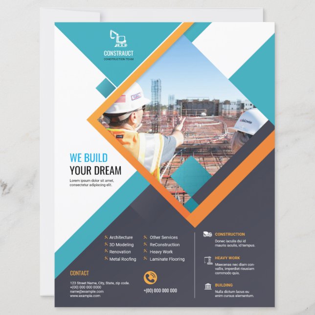 Professionelles Bauprojekt-Flyer-Vorlage (Vorderseite)