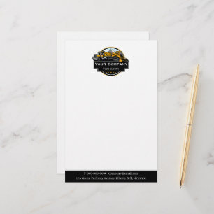 Professionelles Bauunternehmen für Schwermaschinen Briefpapier