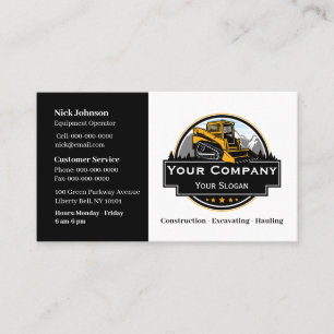 Professionelles Bauunternehmen für Schwermaschinen Visitenkarte