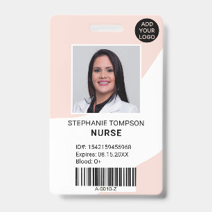 Professionelles, bearbeitbares rosa Krankenpfleger Ausweis
