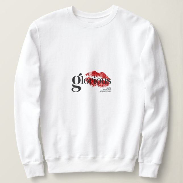 Professionelles Blau-Weiß-Studio-Logo-ID-Abzeichen Sweatshirt (Design vorne)