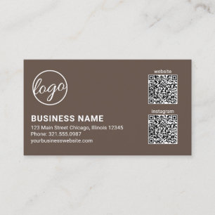 Professionelles braunes Logo QR-Code Modern Visitenkarte