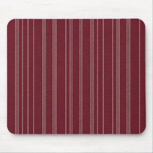 Professionelles Burgunderrot und Creme Pinstripe-M Mousepad