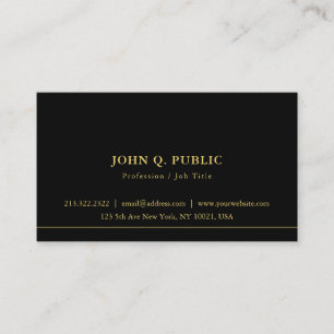 Professionelles Chic Einfaches Template Schwarz un Visitenkarte