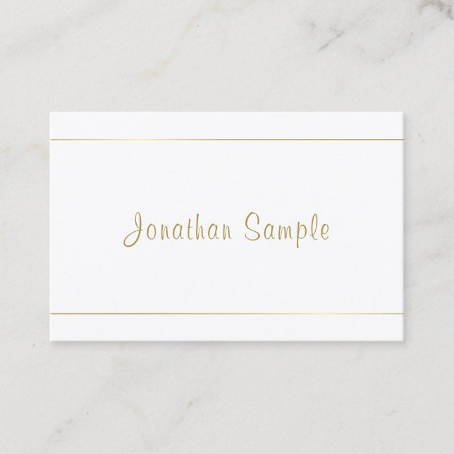 Professionelles Design Gold Script Calligraphy Mod Visitenkarte (Vorderseite)