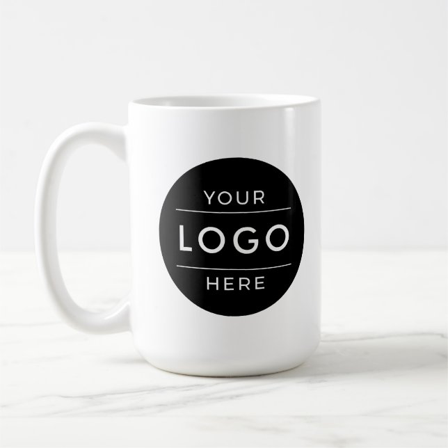 Professionelles doppelseitiges Firmenlogo Geschäft Kaffeetasse (Links)