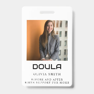 Professionelles Doula-Foto Namensidentitätsdesign Ausweis