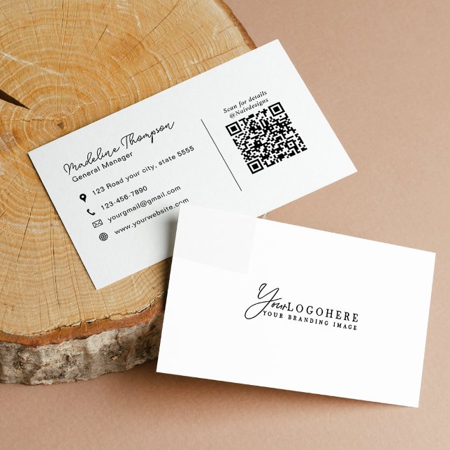 Professionelles eigenes Logo-Schriftzug QR-Code Visitenkarte (Von Creator hochgeladen)