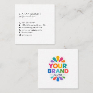 Professionelles einfaches Logo Quadratische Visitenkarte