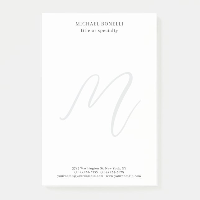 Professionelles einfaches modernes minimalistische post-it klebezettel (Vorderseite)