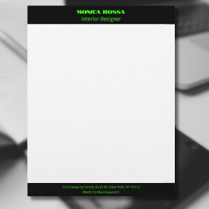 Professionelles einfaches modernes neon-grünes Bri Briefbogen