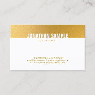 Professionelles einfaches Template Gold Weiß Elega Visitenkarte