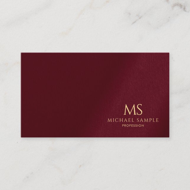Professionelles Elegantes Gold-Text-Monogramm Init Visitenkarte (Vorderseite)