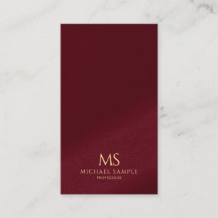 Professionelles Elegantes Gold Text Monogramm Vert Visitenkarte