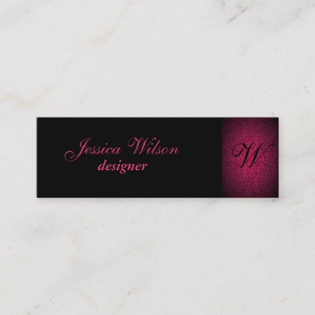 Professionelles elegantes, sanftes Blumenmonogramm Mini Visitenkarte (Vorderseite)