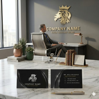 Professionelles Elegantes Silber Löwe Logo Visitenkarte