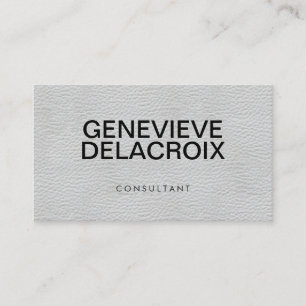 Professionelles Elegantes Weißes Leder mit Fettem  Visitenkarte