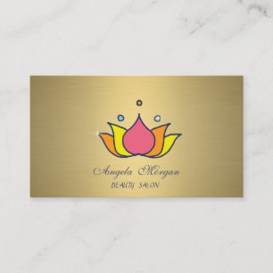 Professionelles farbenfrohes Lotus Gold Visitenkarte