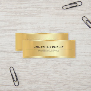 Professionelles Faux-Gold Modern Elegant Einfach Mini Visitenkarte