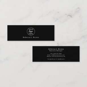 Professionelles Firmenlogo Modern Schwarz Elegant Mini Visitenkarte