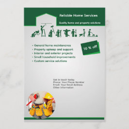 Professionelles Flyer-Vorlage für Hauswartung Einladung