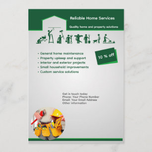 Professionelles Flyer-Vorlage für Hauswartung Einladung