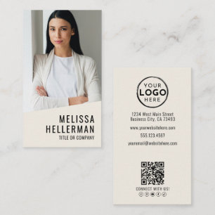 Professionelles Foto QR-Code-Logo Vertikal Visitenkarte