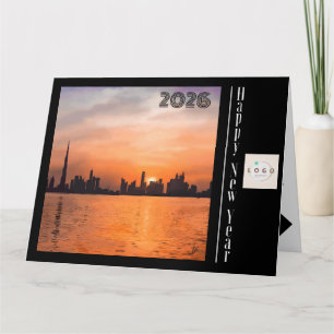 Professionelles Frohes Neues Jahr - Sonnenuntergan Karte