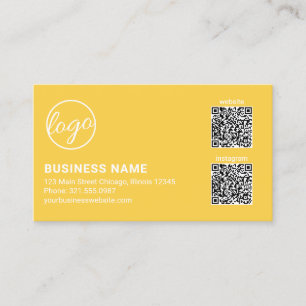 Professionelles gelbes Logo QR-Code Modern Visitenkarte