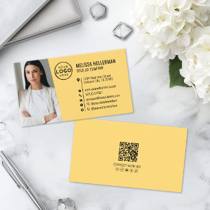 Professionelles Gelbes QR-Code-Foto-Logo Visitenkarte