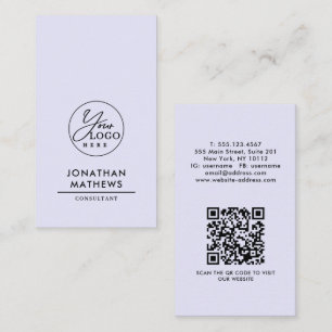 Professionelles generisches Lavendel-Logo QR-Code Visitenkarte