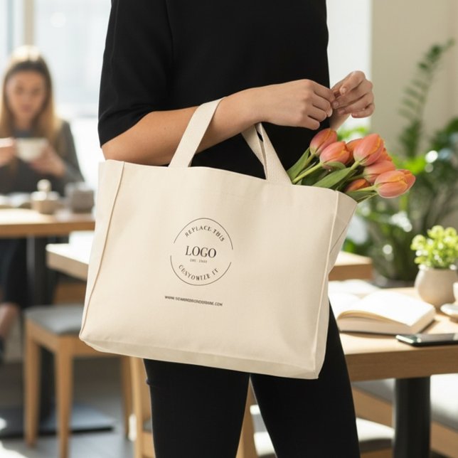 Professionelles Geschäft-Logo Website Einfach  Mini Stoffbeutel (Custom, plain tote bag with logo and website )
