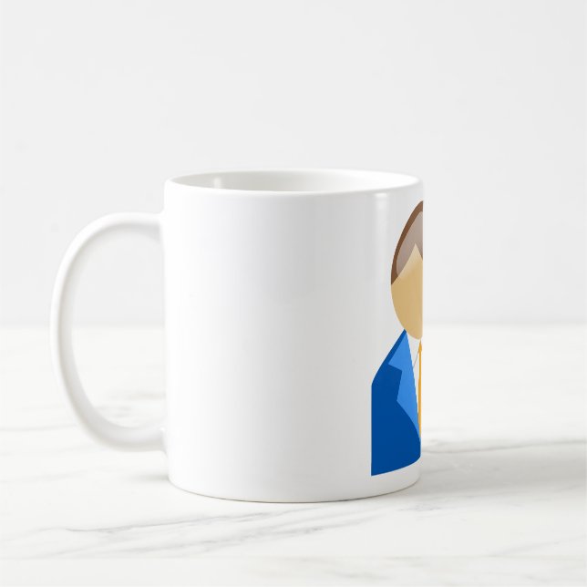 Professionelles Geschäftsicon mit Aktentasche Kaffeetasse (Links)