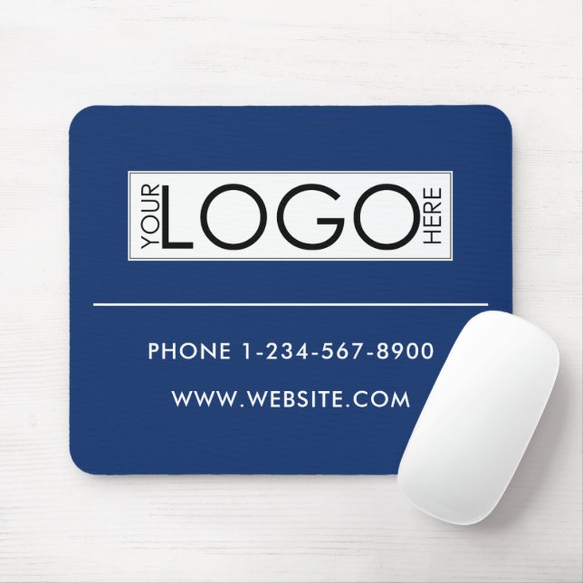 Professionelles Geschäftslogo Kontaktinformationen Mousepad (Mit Mouse)