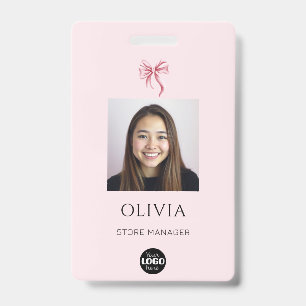 Professionelles Geschäftslogo mit rosa Schleife Ausweis