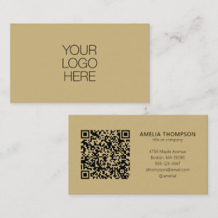 Professionelles Geschäftslogo Tan Braun QR-Code Visitenkarte