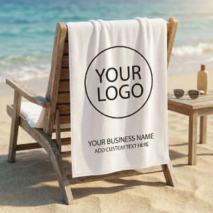 Professionelles Geschäftslogo und Text Unternehmen Strandtuch
