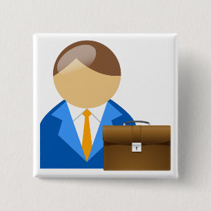 Professionelles Geschäftsmann-Symbol mit Aktentasc Button