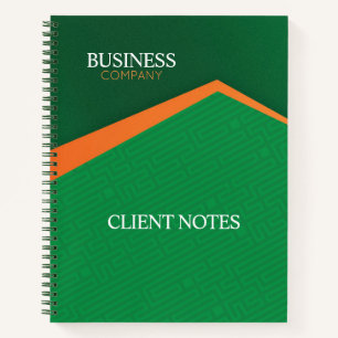 Professionelles Grün mit orangem Streifen Corporat Notizbuch
