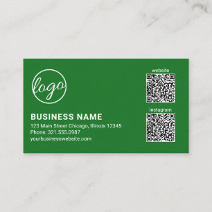 Professionelles grünes Logo QR-Code Modern Visitenkarte